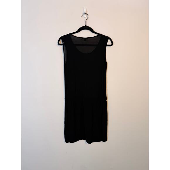 James Perse Black Sleeveless Drawstring Waist Dress Size 1 100% - Picture 4 of 7